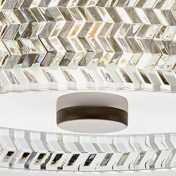 Elstead Elle Deckenleuchte E27 2-fach Schwarz Glas geätzt mit Chevron Muster