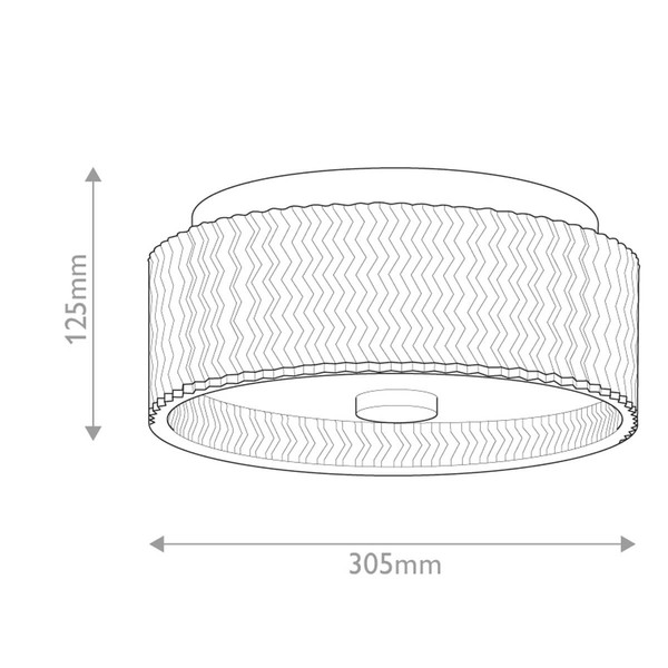 Elstead Elle Deckenleuchte E27 2-fach Heritage Messing Glas geätzt mit Chevron Muster