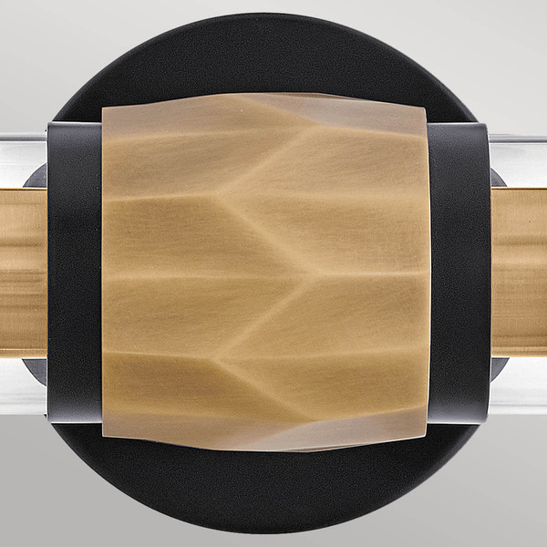 Elstead Ellison Wandleuchte E27 2-fach Schwarz mit Heritage-Messing Glas klar IP44