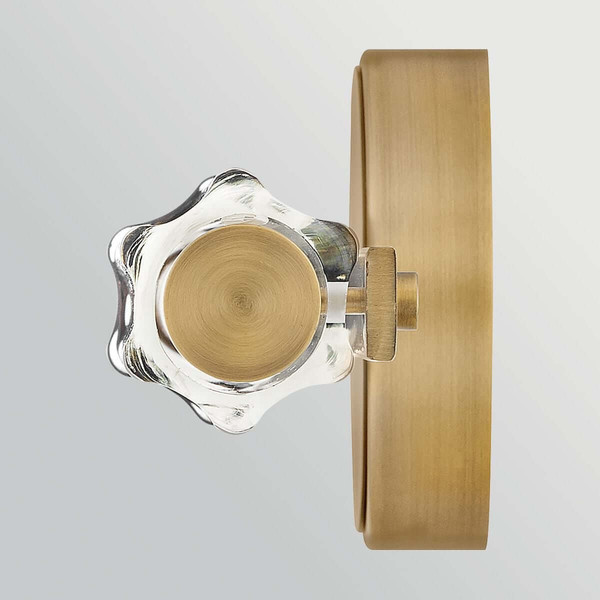 Elstead Georgette LED Bad-Wandleuchte dimmbar IP44 warmweiss 14W Messing lackiert Stahl Riffelglas 36cm