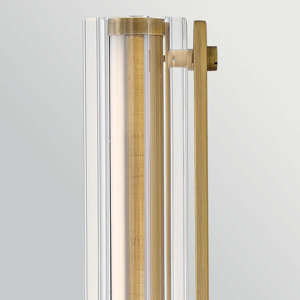 Elstead Georgette LED Bad-Wandleuchte dimmbar IP44 warmweiss 14W Messing lackiert Stahl Riffelglas 36cm