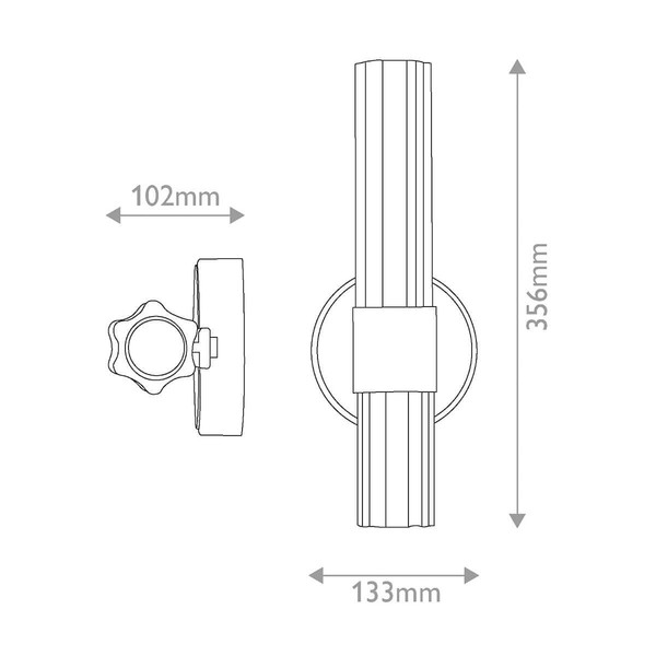 Elstead Georgette LED Bad-Wandleuchte dimmbar IP44 warmweiss 14W Messing lackiert Stahl Riffelglas 36cm
