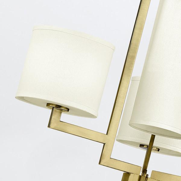 Elstead Hampton Kronleuchter E27 4-fach Gebürstetes Messing Weiß