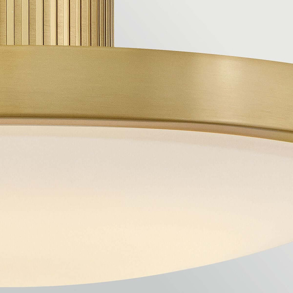 Elstead Kieran LED Deckenleuchte dimmbar CCT warm-/neutralweiss 32W Messing lackiert Stahl Satinglas Ø36cm