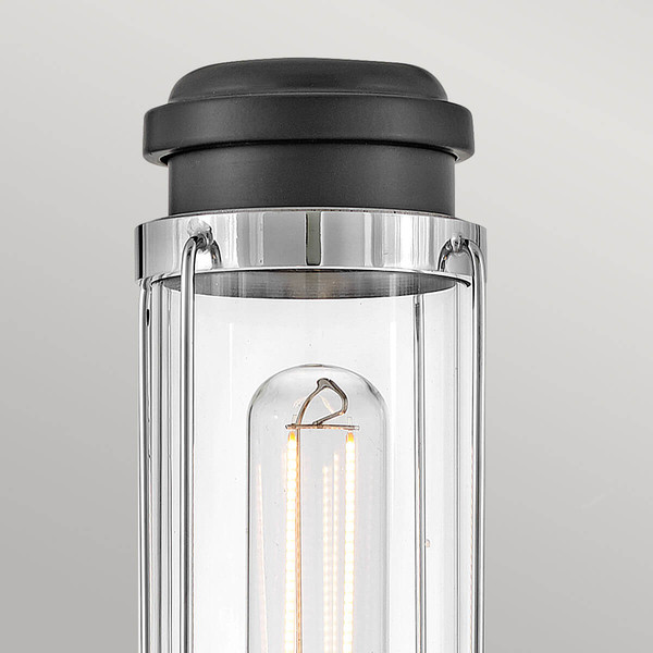 Elstead Masthead Wandleuchte E27 Poliertes Chrom und schwarz IP44