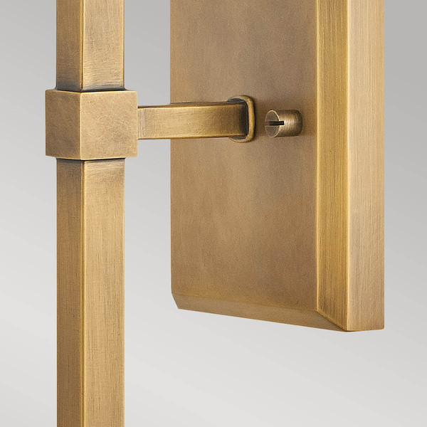 Elstead Moore  Wandleuchte E14 Heritage Messing mit Leinenschirm elfenbeinfarben Weiß