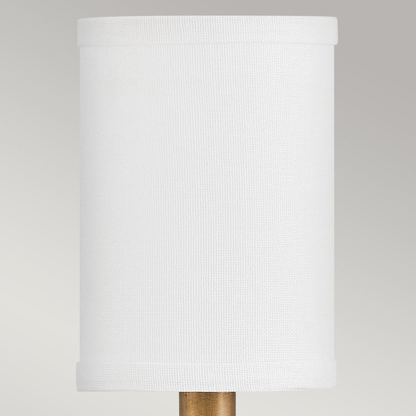 Elstead Moore  Wandleuchte E14 Heritage Messing mit Leinenschirm elfenbeinfarben Weiß