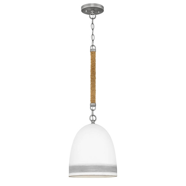 Elstead Nash Pendelleuchte E27 Antikes Nickel Off-White