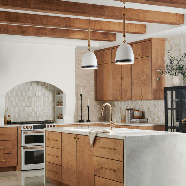 Elstead Nash Pendelleuchte E27 Heritage Messing Off-White