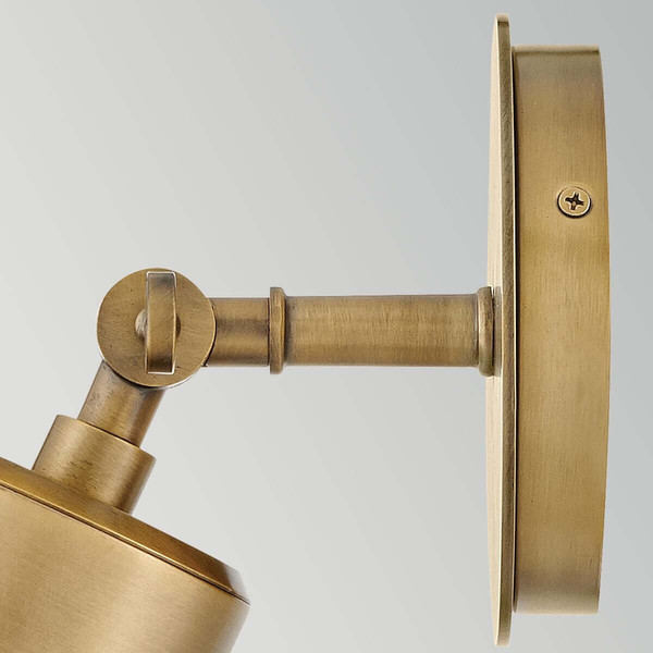 Elstead Pratt LED Außenwandstrahler GU10 IP44 schwenkbar Heritage-Messing Alu Klarglas 32cm