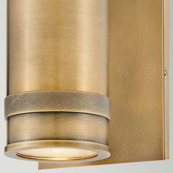 Elstead Pratt LED Außenwandstrahler 2-flammig GU10 IP44 Heritage-Messing Alu Klarglas 48cm