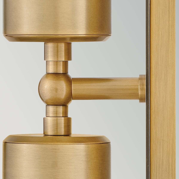 Elstead Pratt LED Außenwandstrahler 2-flammig GU10 IP44 Heritage-Messing Alu Klarglas 48cm