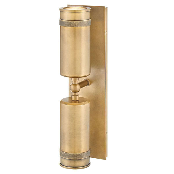 Elstead Pratt LED Außenwandstrahler 2-flammig GU10 IP44 Heritage-Messing Alu Klarglas 48cm