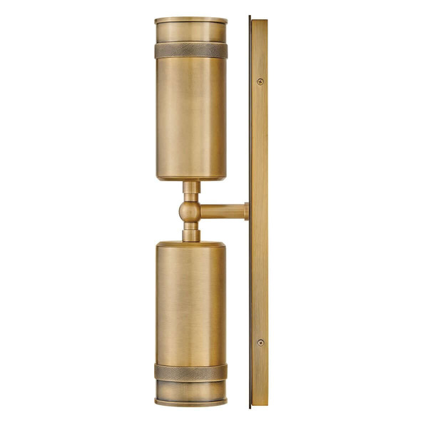 Elstead Pratt LED Außenwandstrahler 2-flammig GU10 IP44 Heritage-Messing Alu Klarglas 48cm