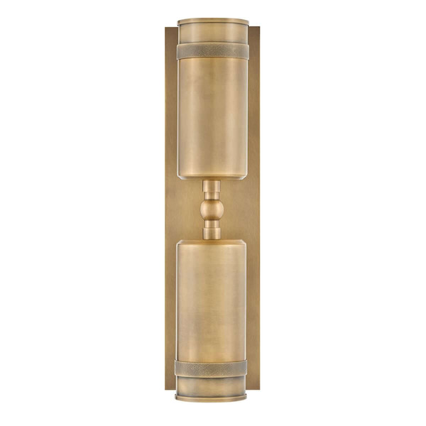 Elstead Pratt LED Außenwandstrahler 2-flammig GU10 IP44 Heritage-Messing Alu Klarglas 48cm