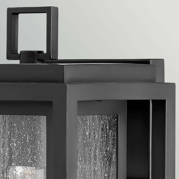 Elstead Republic Außenwandleuchte E27 IP44 Schwarz Blasenglas 31cm