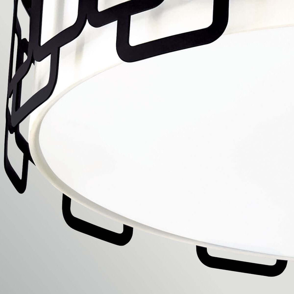 Elstead Sabina Deckenleuchte 4-flammig E27 Schwarz Stahl Stoffschirm Ø57cm Made in UK