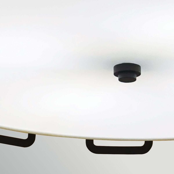 Elstead Sabina Pendelleuchte 4-flammig E27 Schwarz Stahl Stoffschirm Ø57cm Made in UK