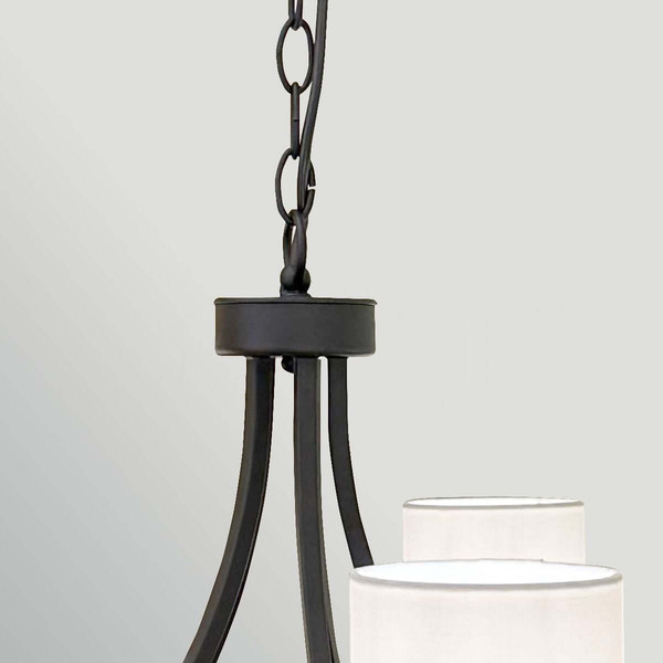 Elstead Sabina Kronleuchter 5-flammig E14 Schwarz Stahl Stoffschirm Ø72cm Made in UK