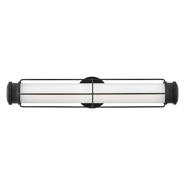 Elstead Saylor LED Bad-Wandleuchte dimmbar IP44 warmweiss 23,5W Mattschwarz Stahl Opalglas 61cm