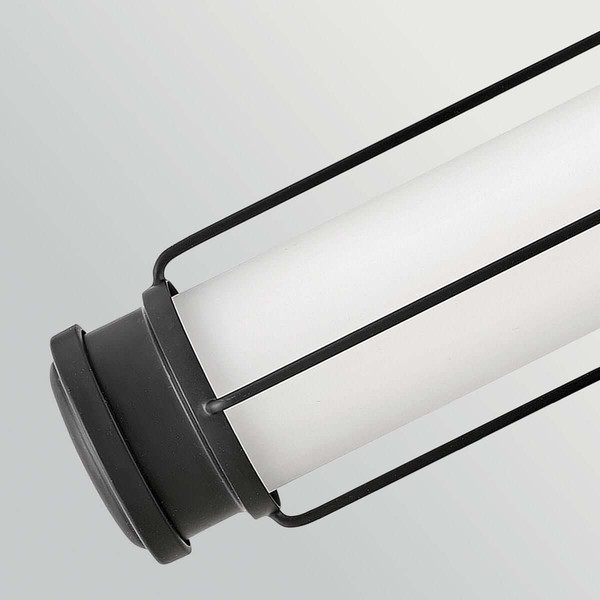 Elstead Saylor LED Bad-Wandleuchte dimmbar IP44 warmweiss 23,5W Mattschwarz Stahl Opalglas 61cm
