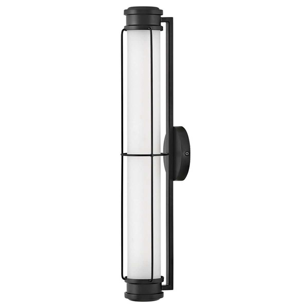 Elstead Saylor LED Bad-Wandleuchte dimmbar IP44 warmweiss 23,5W Mattschwarz Stahl Opalglas 61cm