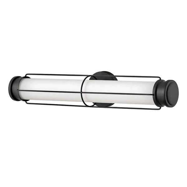 Elstead Saylor LED Bad-Wandleuchte dimmbar IP44 warmweiss 23,5W Mattschwarz Stahl Opalglas 61cm