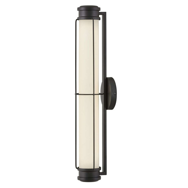 Elstead Saylor LED Bad-Wandleuchte dimmbar IP44 warmweiss 23,5W Mattschwarz Stahl Opalglas 61cm