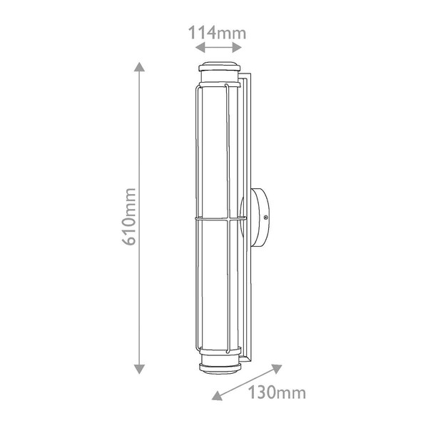 Elstead Saylor LED Bad-Wandleuchte dimmbar IP44 warmweiss 23,5W Mattschwarz Stahl Opalglas 61cm