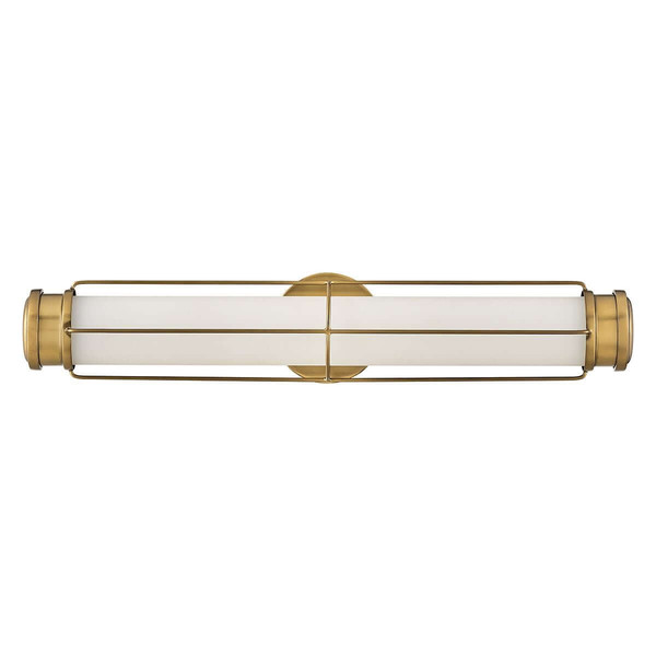 Elstead Saylor LED Bad-Wandleuchte dimmbar IP44 warmweiss 23,5W Heritage-Messing Stahl Opalglas 61cm