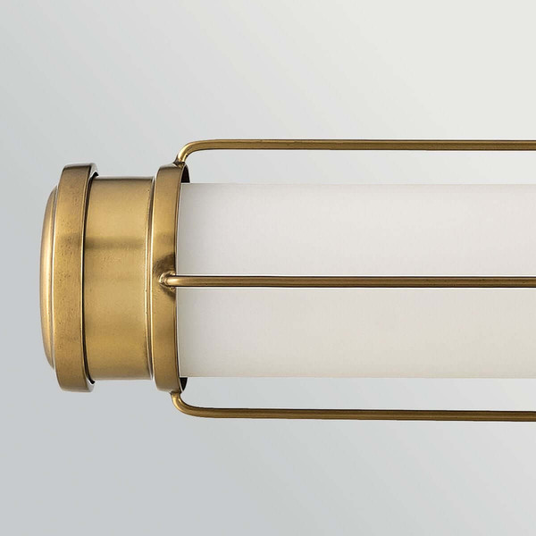 Elstead Saylor LED Bad-Wandleuchte dimmbar IP44 warmweiss 23,5W Heritage-Messing Stahl Opalglas 61cm
