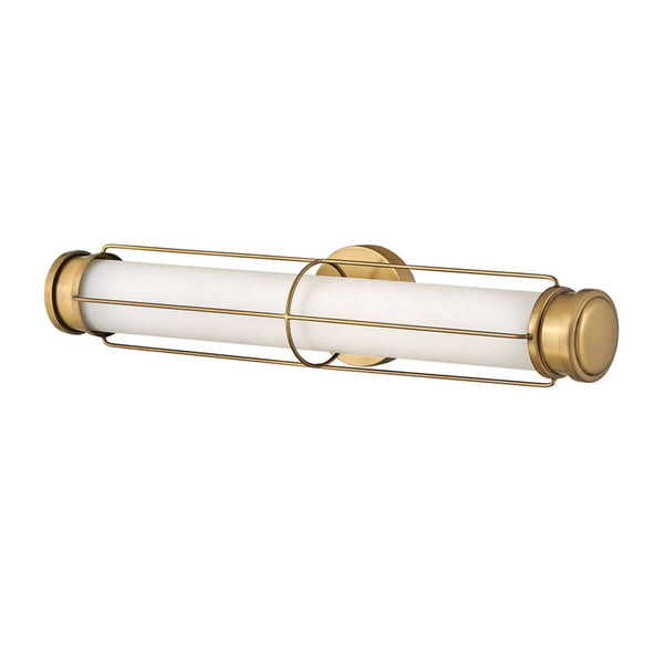 Elstead Saylor LED Bad-Wandleuchte dimmbar IP44 warmweiss 23,5W Heritage-Messing Stahl Opalglas 61cm