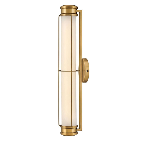 Elstead Saylor LED Bad-Wandleuchte dimmbar IP44 warmweiss 23,5W Heritage-Messing Stahl Opalglas 61cm
