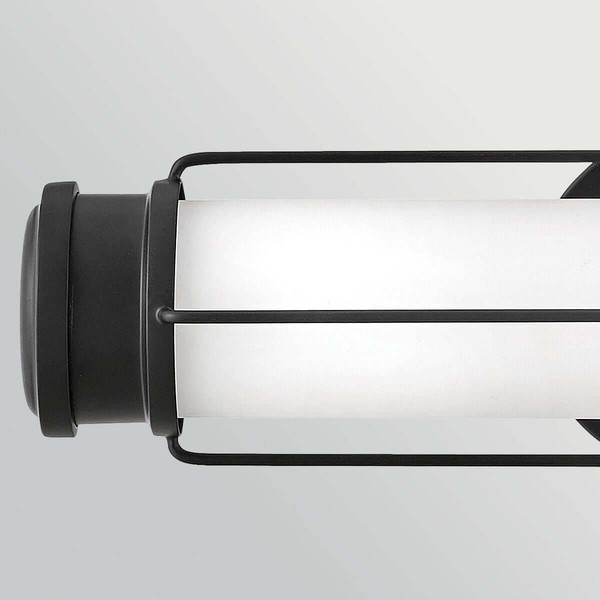 Elstead Saylor LED Bad-Wandleuchte dimmbar IP44 warmweiss 19W Mattschwarz Stahl Opalglas 43cm