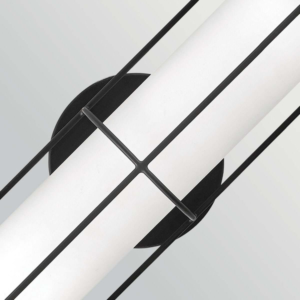 Elstead Saylor LED Bad-Wandleuchte dimmbar IP44 warmweiss 19W Mattschwarz Stahl Opalglas 43cm