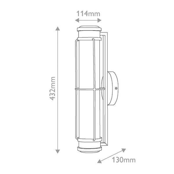 Elstead Saylor LED Bad-Wandleuchte dimmbar IP44 warmweiss 19W Mattschwarz Stahl Opalglas 43cm