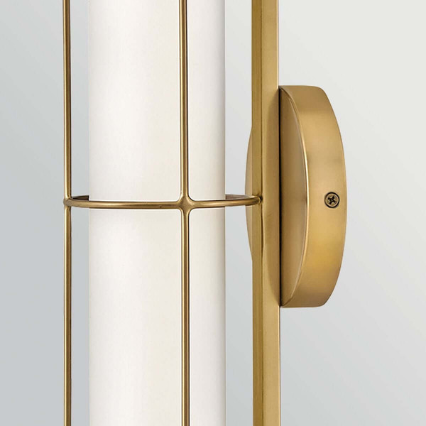 Elstead Saylor LED Bad-Wandleuchte dimmbar IP44 warmweiss 19W Heritage-Messing Stahl Opalglas 43cm
