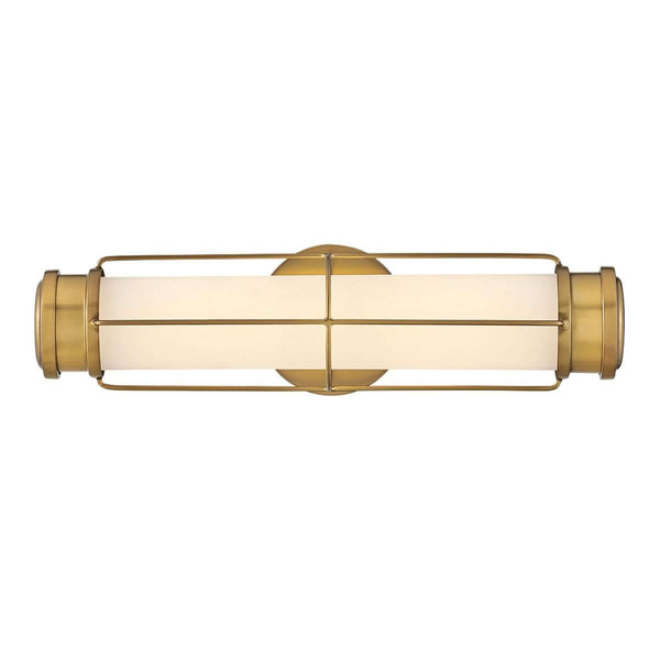 Elstead Saylor LED Bad-Wandleuchte dimmbar IP44 warmweiss 19W Heritage-Messing Stahl Opalglas 43cm