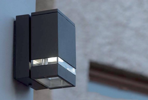 Elstead Jannik LED Außen-Wandleuchte 2-fach 15cm Dunkelgrau IP44