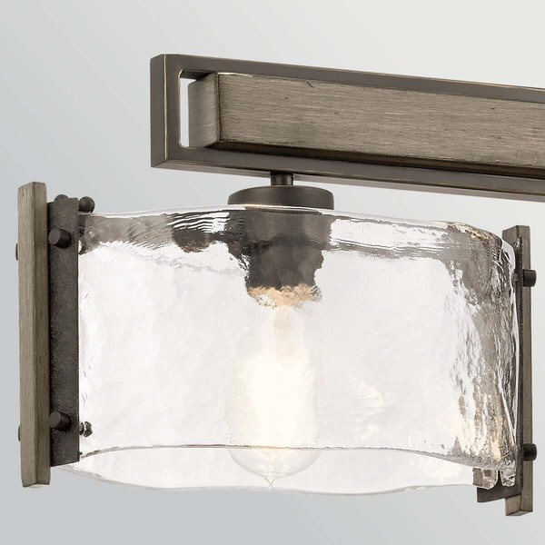 Elstead Aberdeen Pendelleuchte 3-flammig E27 Altbronze-Grau Stahl Klarglas 106cm