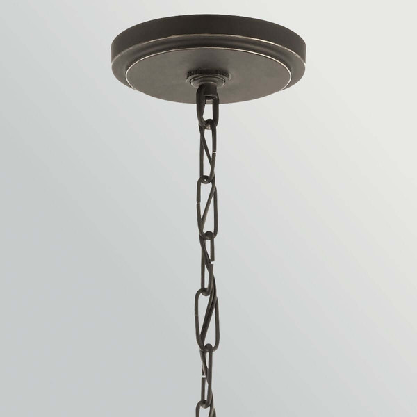 Elstead Aberdeen Kronleuchter 6-flammig E14 Altbronze-Grau Stahl Klarglas Ø71cm