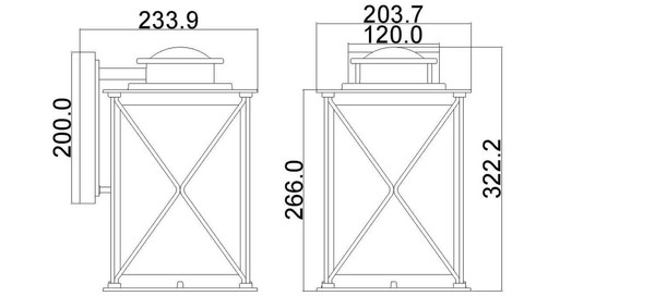 Elstead Argyle Außen-Wandleuchte E27 32cm Verwittertes Zink IP44
