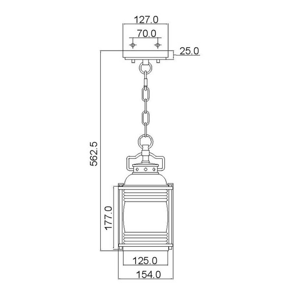 Elstead Ashland Bay Außen-Hängeleuchte E27 Verwittertes Zink IP44