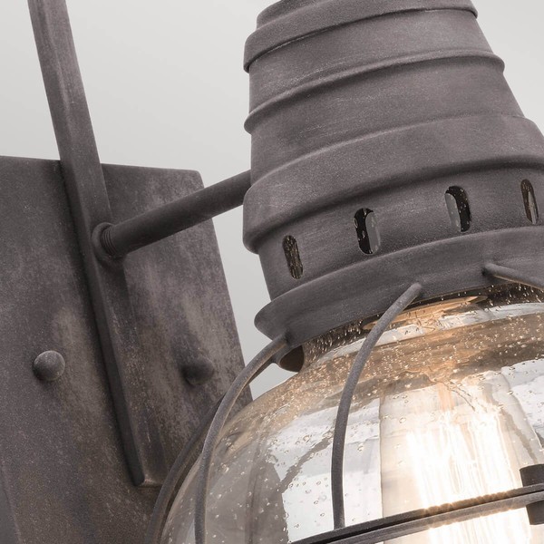 Elstead Bridge Point Außen-Wandleuchte E27 41cm Verwittertes Zink IP44