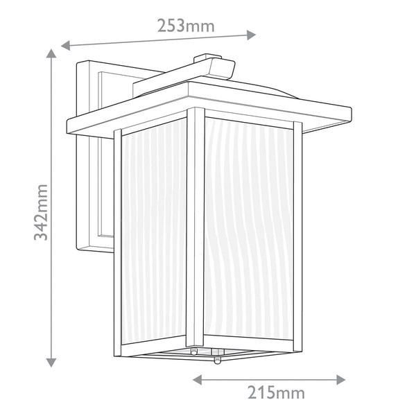 Elstead Cappanna Außenwandleuchte E27  Strukturiertes Schwarz Glas klar IP44