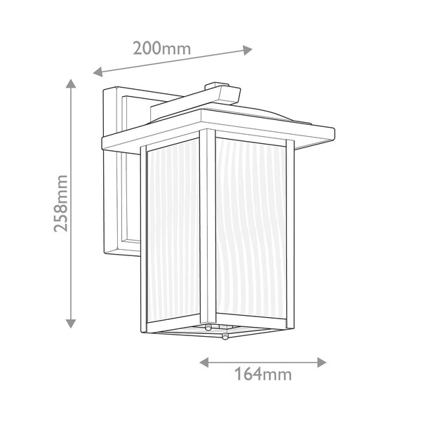 Elstead Cappanna S Außenwandleuchte E27  Strukturiertes Schwarz Glas klar IP44