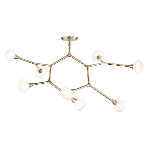 Elstead Cassius LED Pendelleuchte 8-flammig G9 Champagnerbronze Stahl Opalglas 133cm