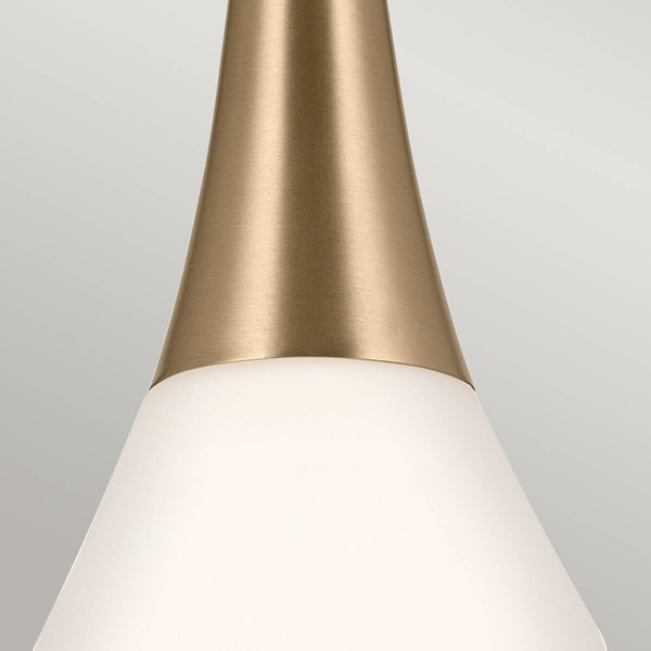 Elstead Deela Pendelleuchte E27  Champagnerbronze Opalglas
