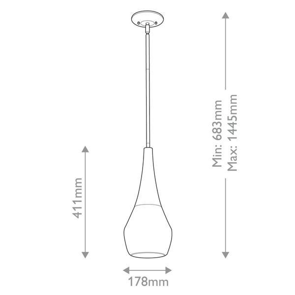 Elstead Deela Pendelleuchte E27  Champagnerbronze Opalglas