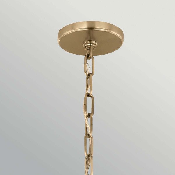 Elstead Etcher Pendelleuchte E27 Champagnerbronze Stahl Satinglas Ø33cm